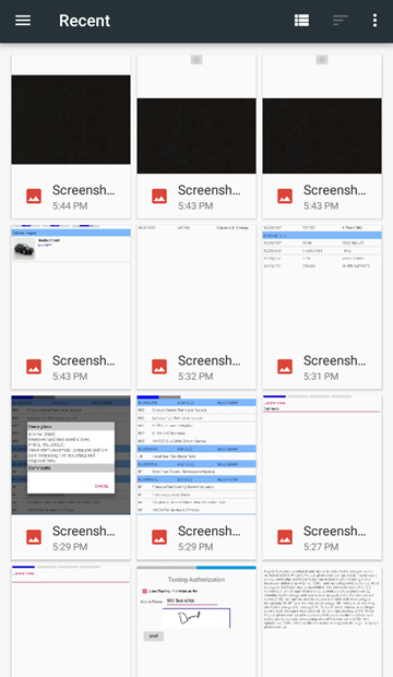 the device's photo gallery